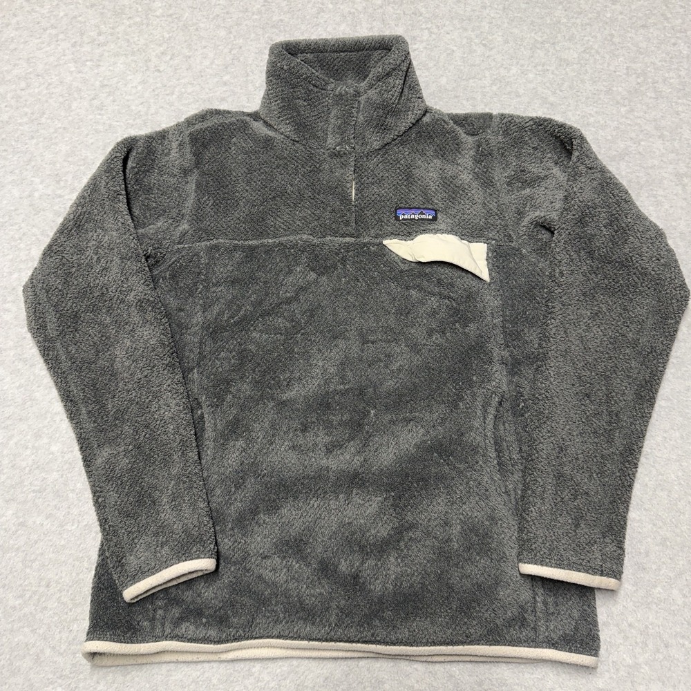 Patagonia Re-Tool Snap T Fleece Sweater Womens M Gray 1/4 Zip Pullover Outdoors